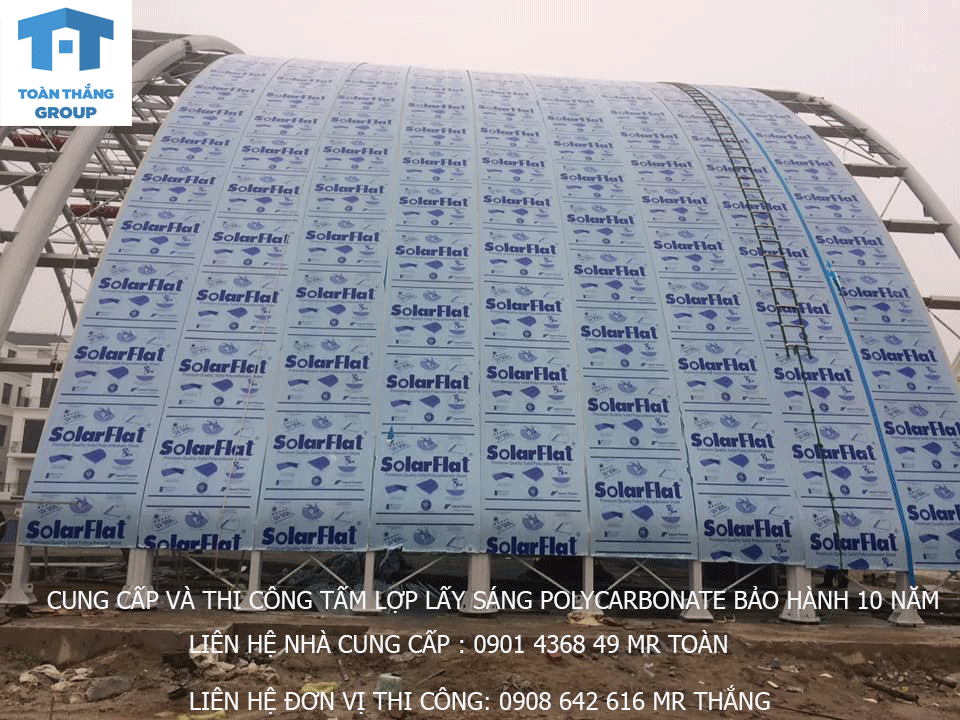 thi công tấm polycarbonate long thành đồng nai