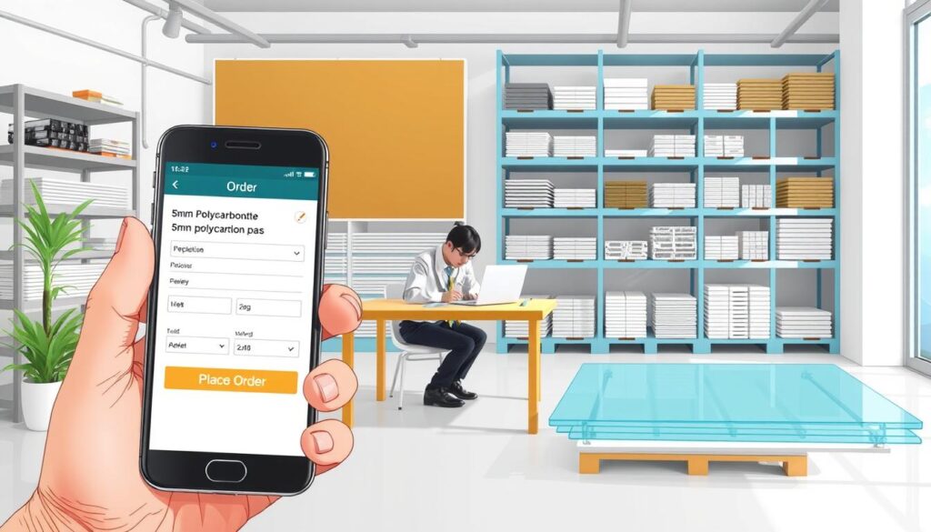 hướng dẫn đặt hàng tấm poly đặc 5mm