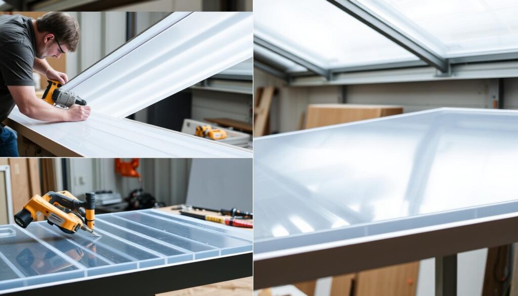lắp đặt tấm poly đặc